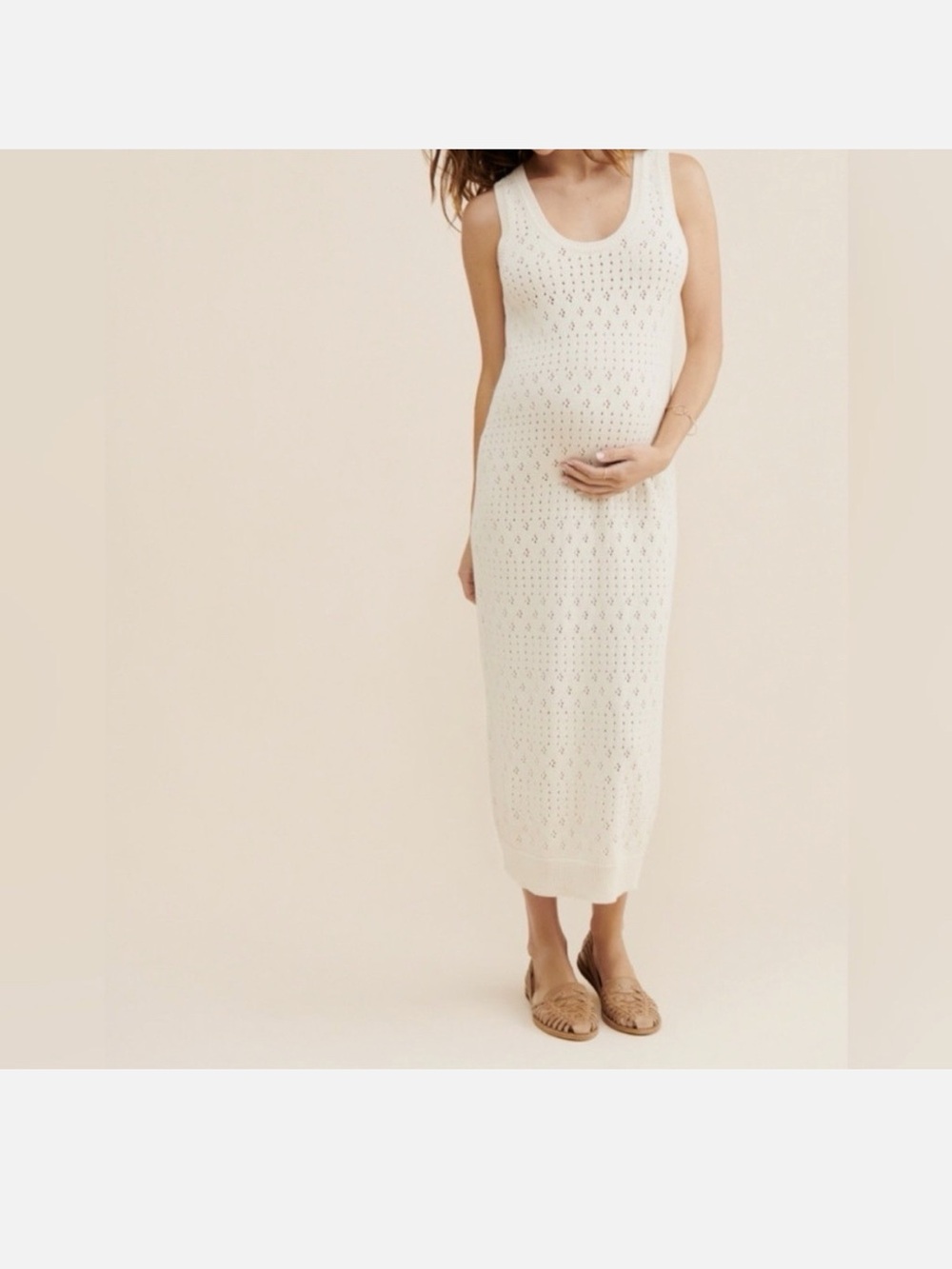 Hatch Evelyn knit midi cream dress 2 medium